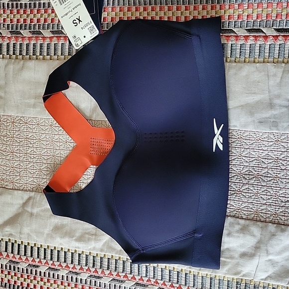 Reebok PureMove Sports Bra Navy XS Gym Workout Athletic Supportive Running NWT - Picture 5 of 14